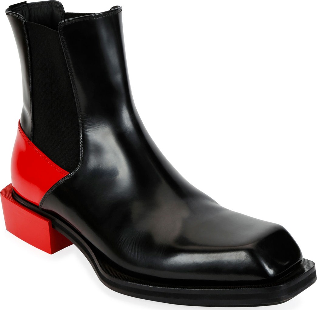 Alexander McQueen Men's Colorblock Leather Boots