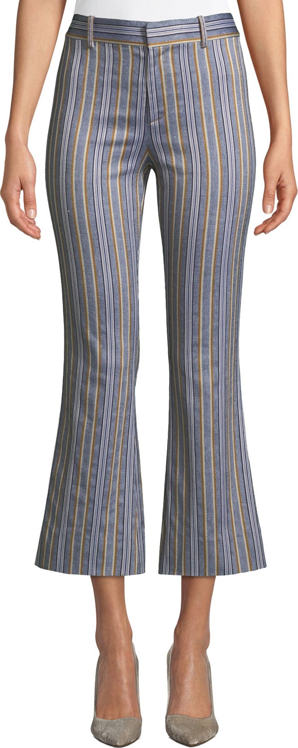 Derek Lam 10 Crosby Cropped High-Rise Flare-Leg Trousers