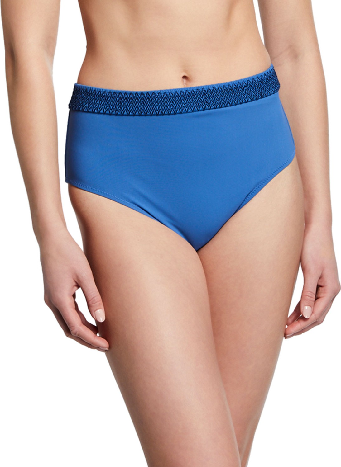 Kisuii High-Waist Smocked Swim Bottoms