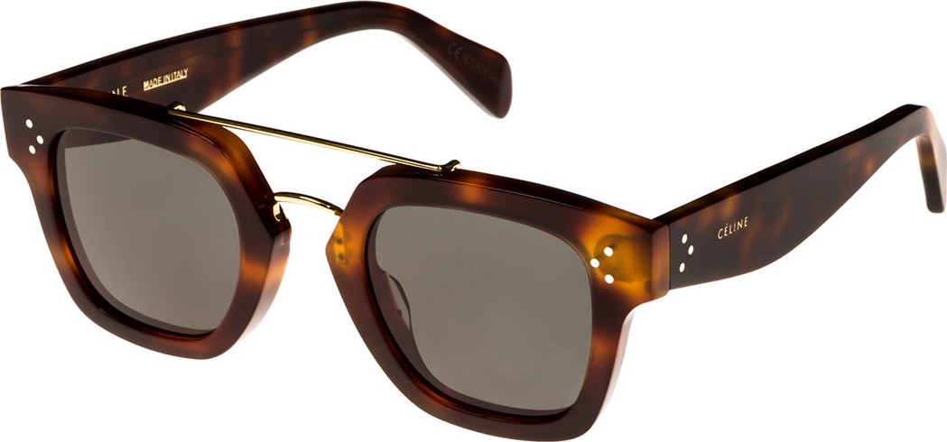Celine Square Monochromatic Acetate & Metal Sunglasses