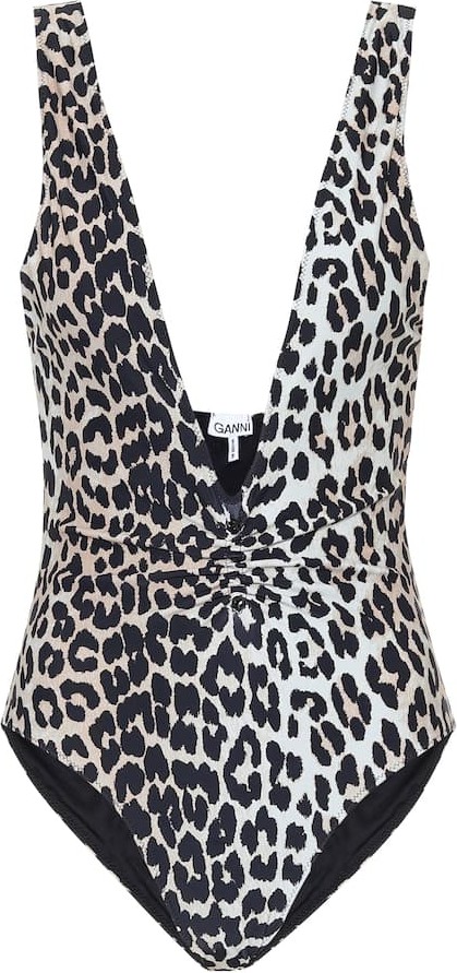 Ganni Leopard-print swimsuit