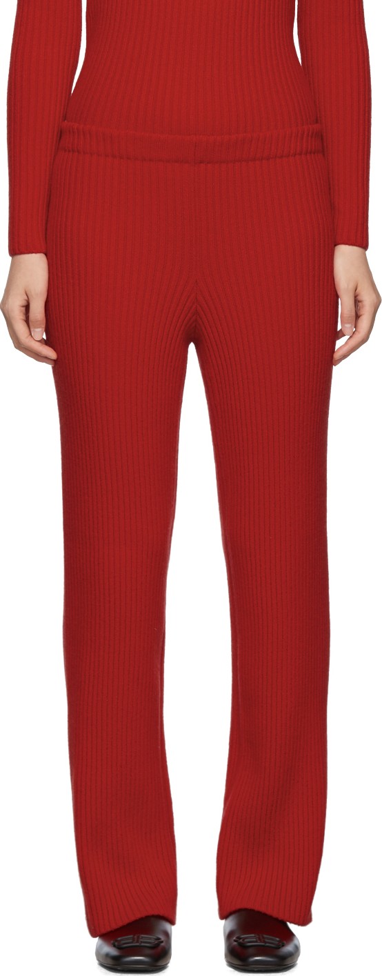 Balenciaga Red Wool & Cashmere Lounge Pants