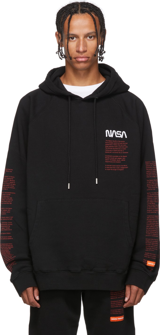 Heron Preston Black Facts Hoodie