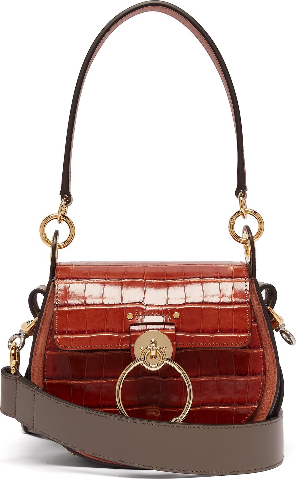 Chloe Tess small crocodile-effect leather cross-body bag
