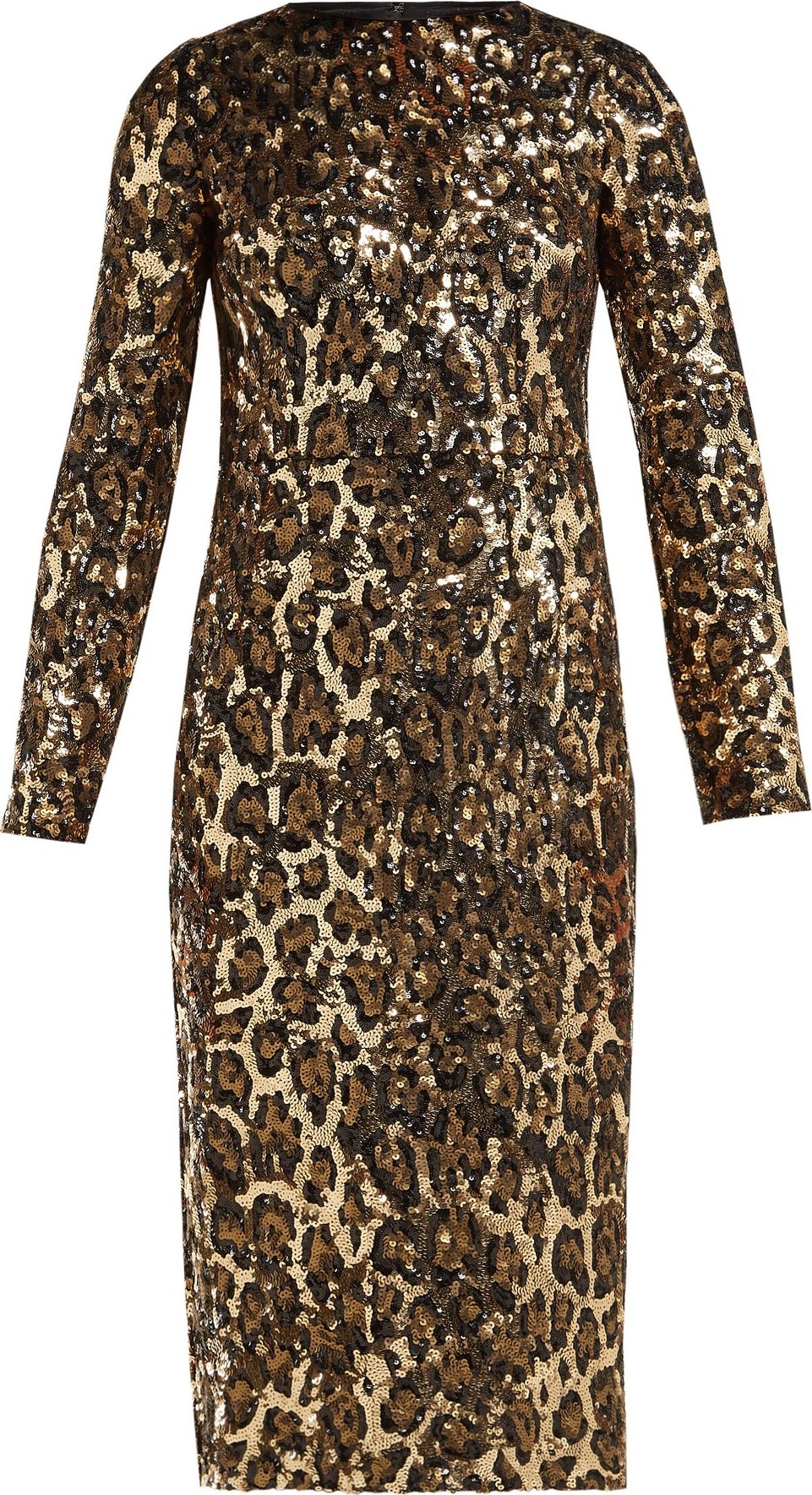 Dolce & Gabbana Leopard-print sequinned midi dress