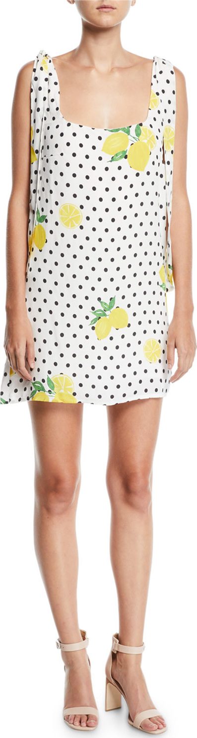 Lovers + Friends Jen Short Lemons-Print Dress