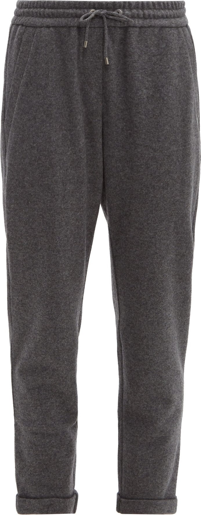 Brunello Cucinelli Bead-embellished cashmere-blend track pants