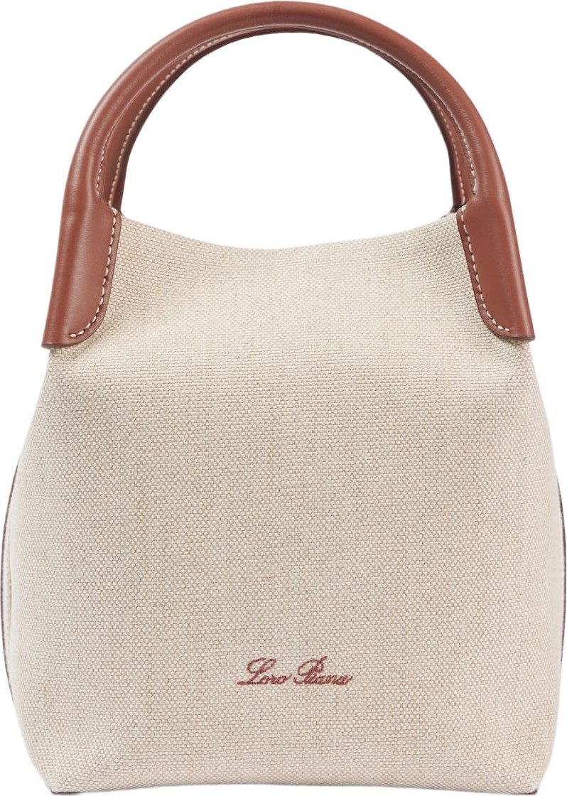Loro Piana - Bale Small leather-trimmed canvas tote bag