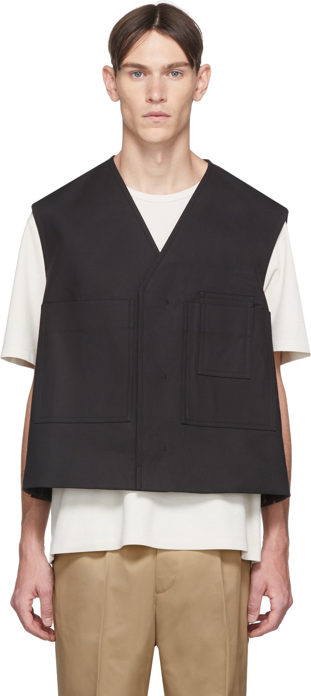Jil Sander Black Structured Action Vest
