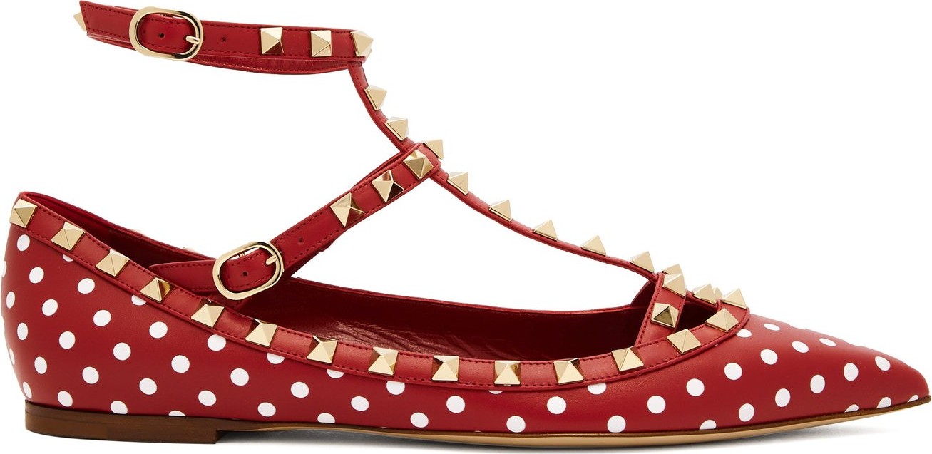 Valentino Rockstud T-bar leather flats