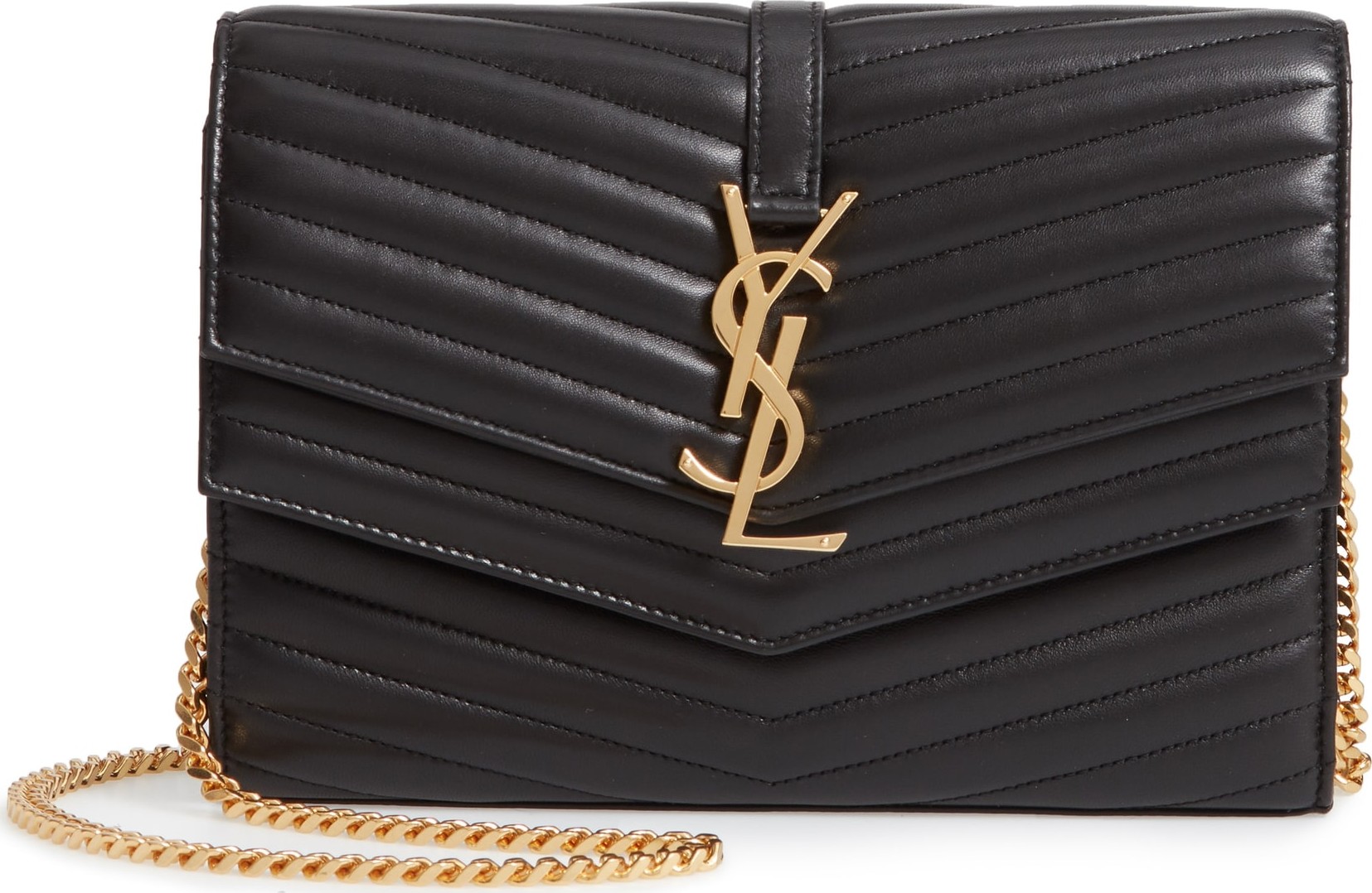 Saint Laurent Sulpice Leather Crossbody Wallet