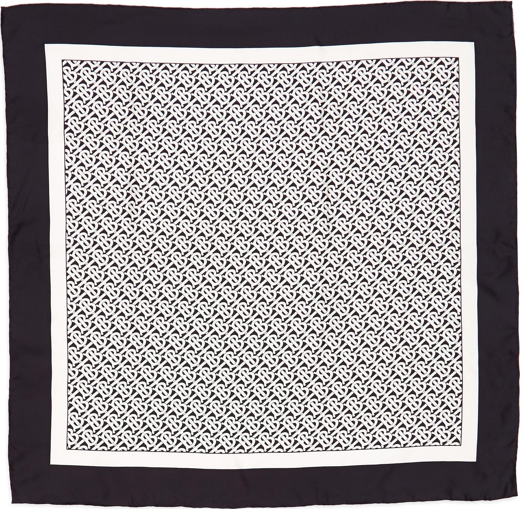 Burberry London England Monogrammed Square Silk Scarf