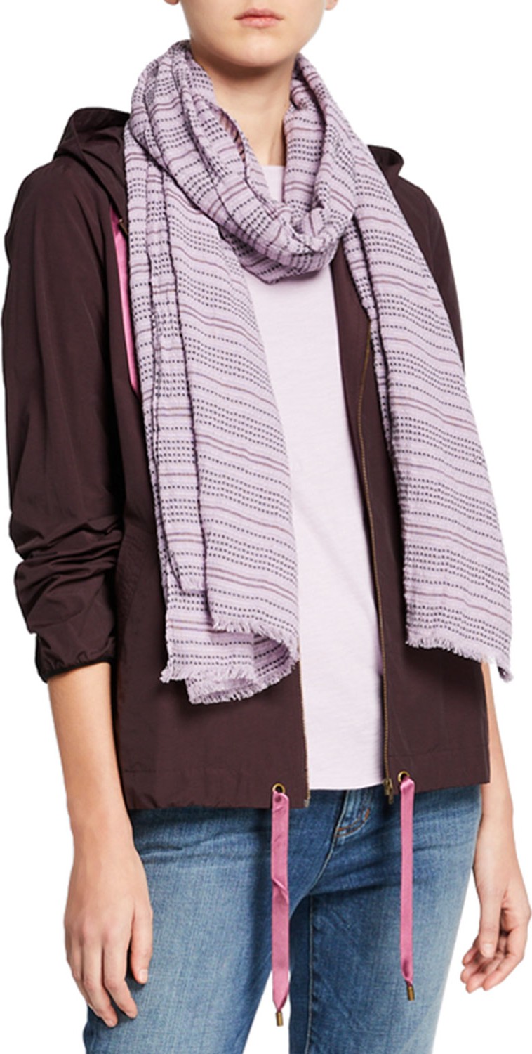 Eileen Fisher Washed Organic Cotton Rows Scarf