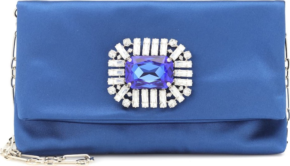 Jimmy Choo Titania embellished satin clutch