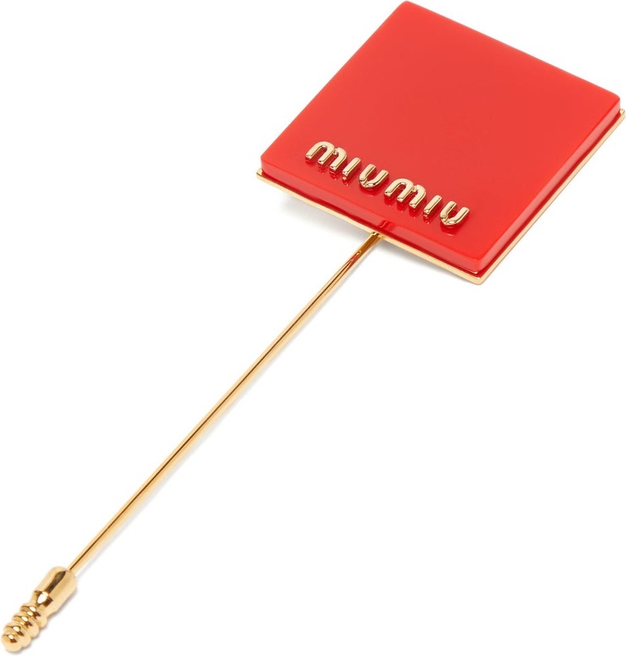 Miu Miu Logo-plaque pin brooch