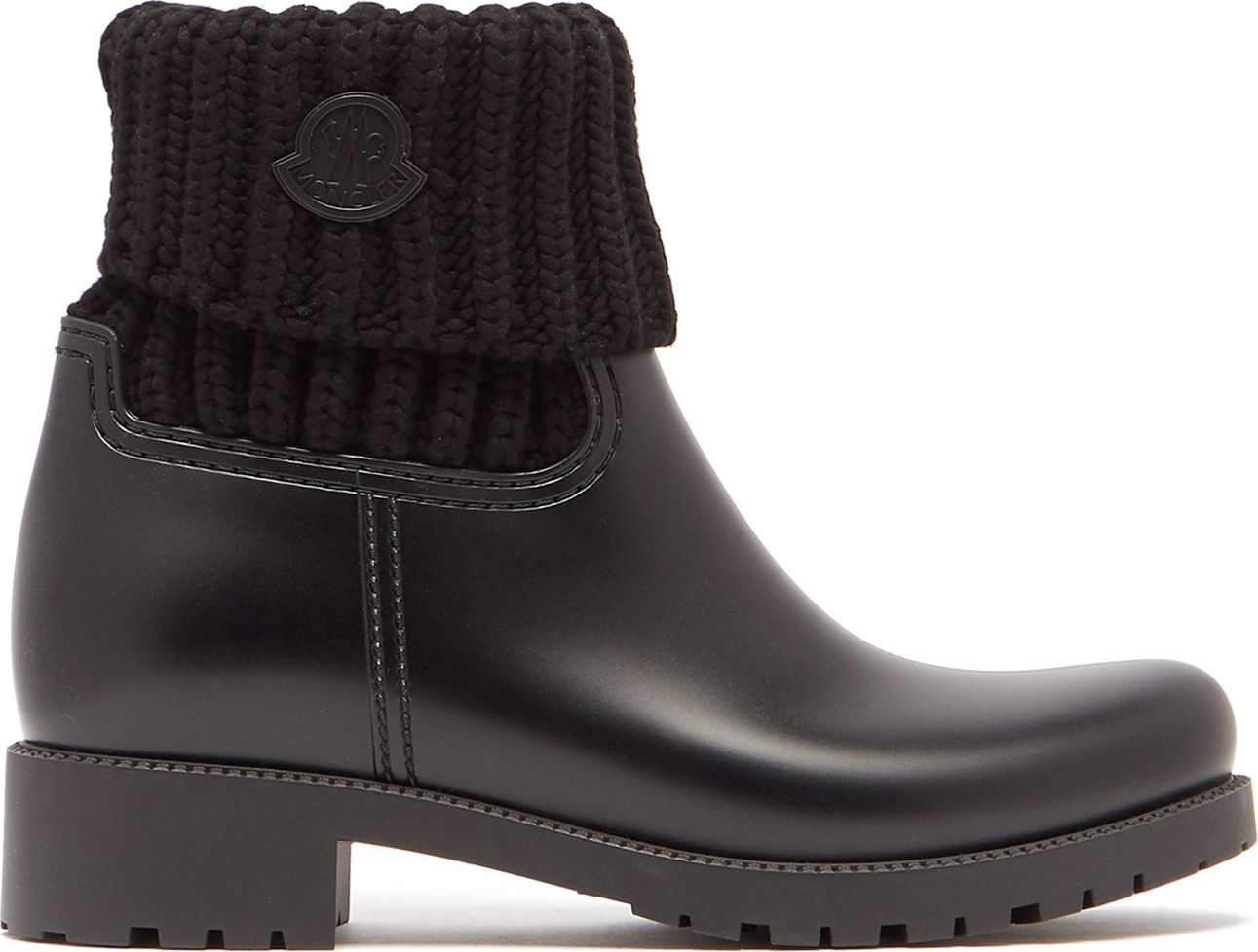 Moncler Ginette knitted and rubber rain boots