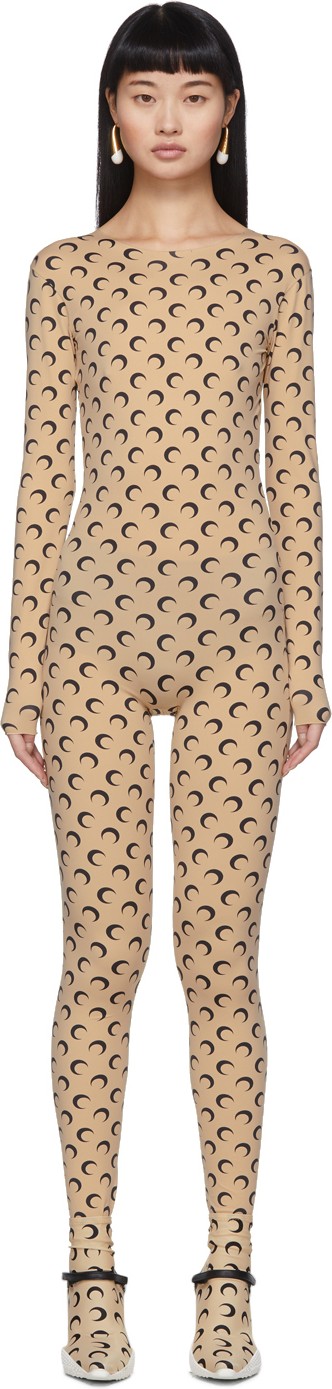 Marine Serre Tan Iconic Moon Catsuit