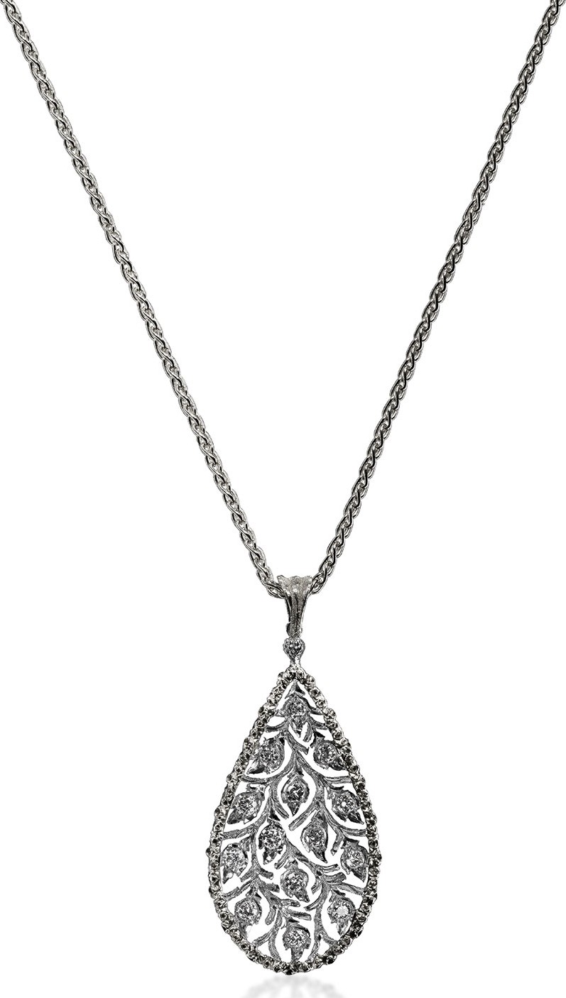Buccellati Ramage Diamond Charm Pendant Necklace