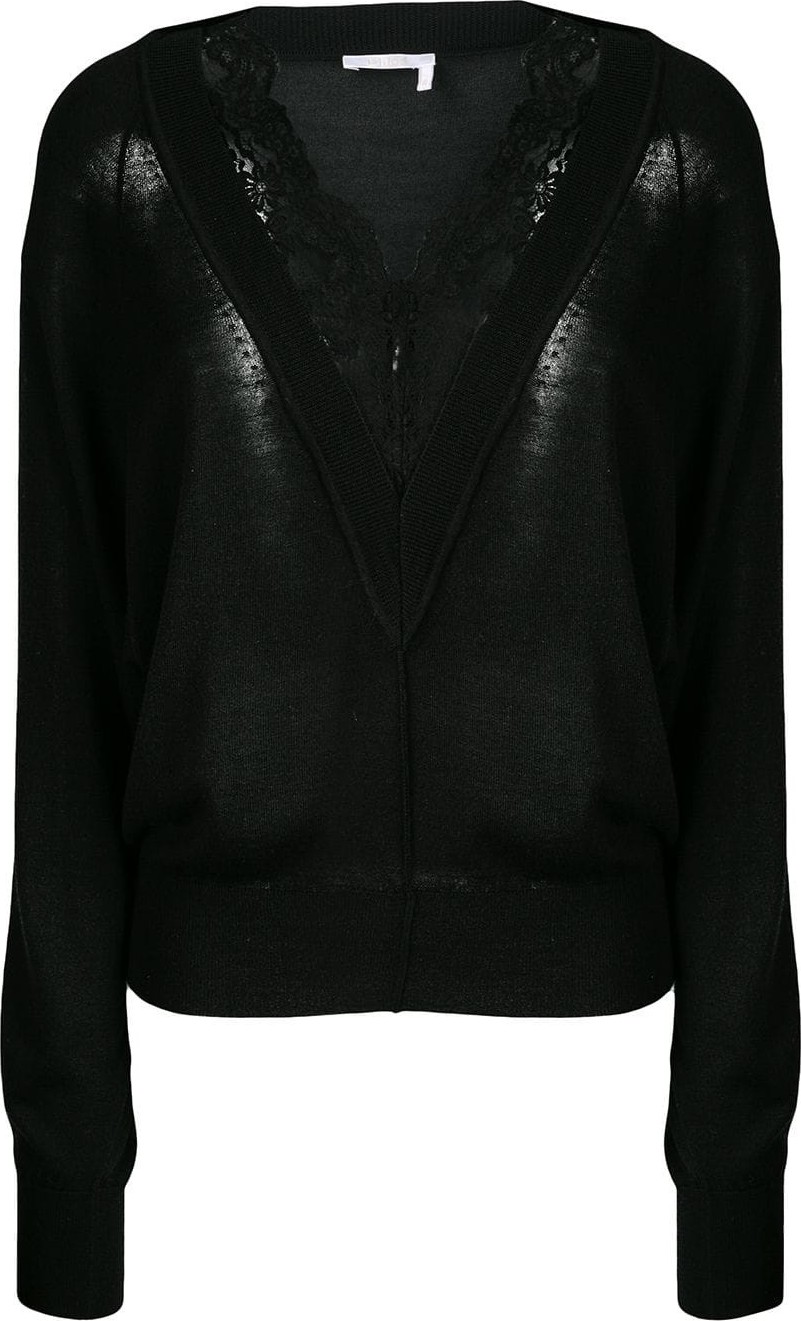 Chloe lace trimmed jumper