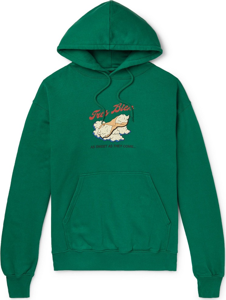 Très Bien Souvenir Printed Fleece-Back Cotton-Jersey Hoodie