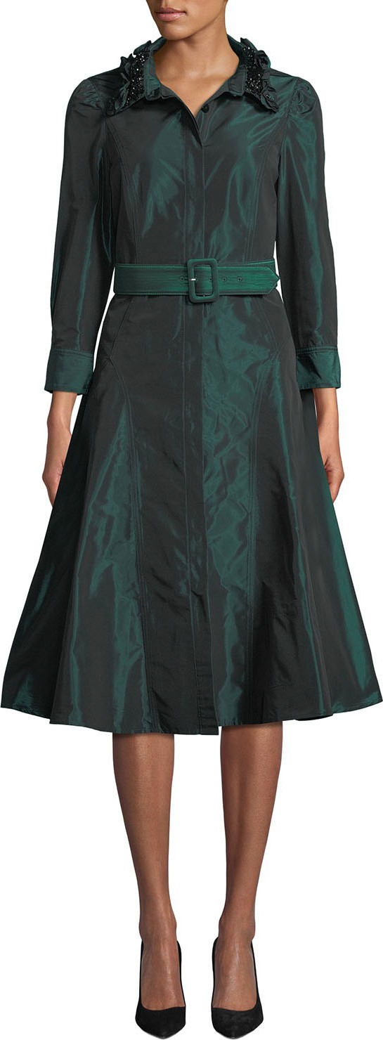 Rickie Freeman for Teri Jon Belted Taffeta Shirtdress