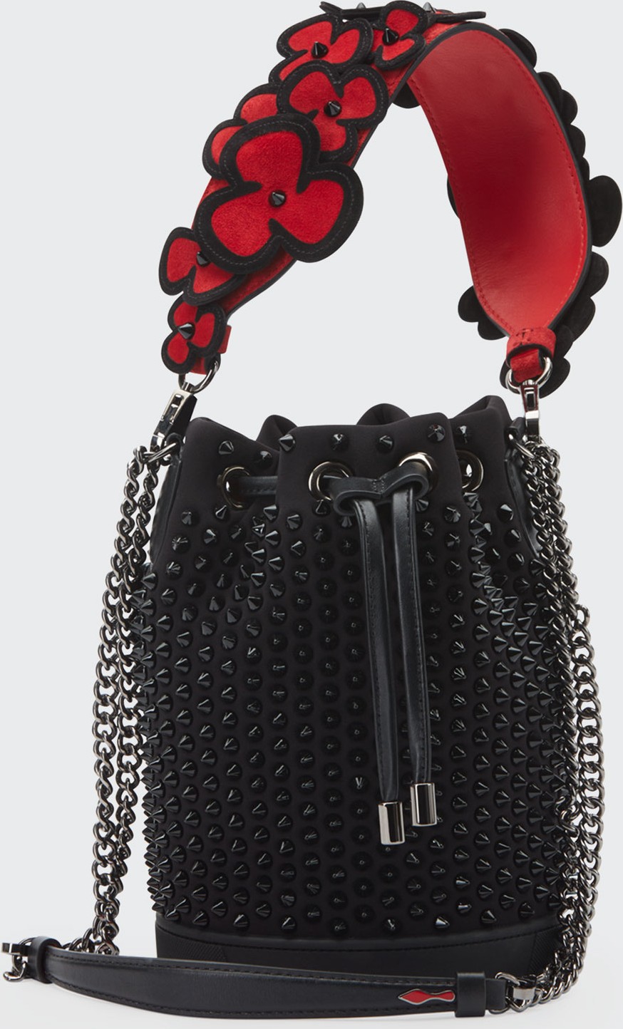 Christian Louboutin Marie Jane Studded Pansy Bucket Bag