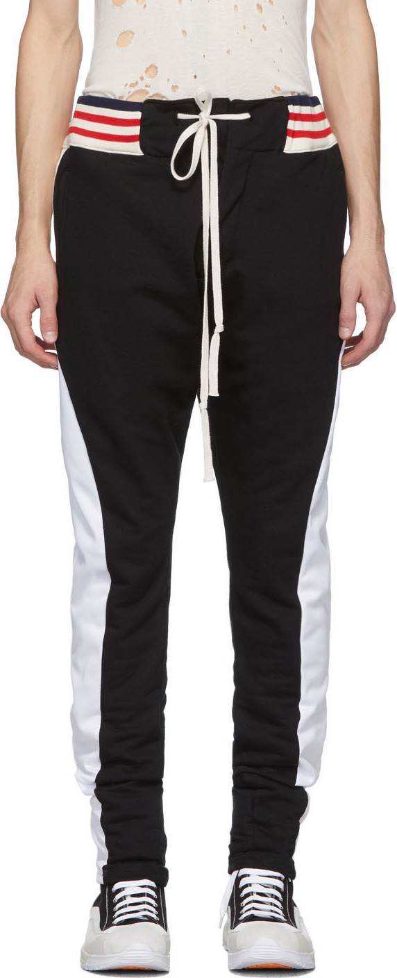 Greg Lauren Black Long Borg Lounge Pants