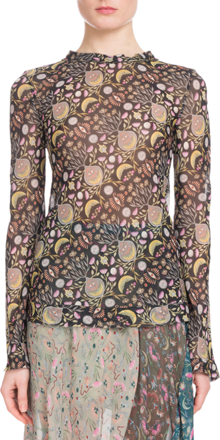Chloe Blossom-Print Viscose Georgette Blouse