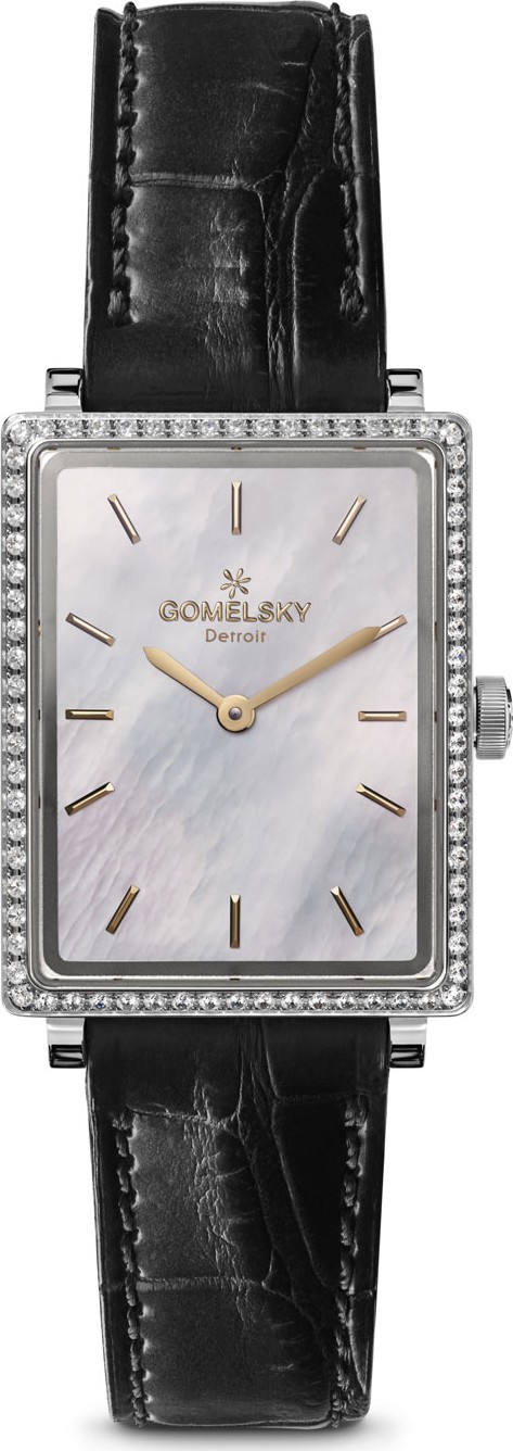 Gomelsky The Shirley 32mm Alligator Strap Watch with Diamonds