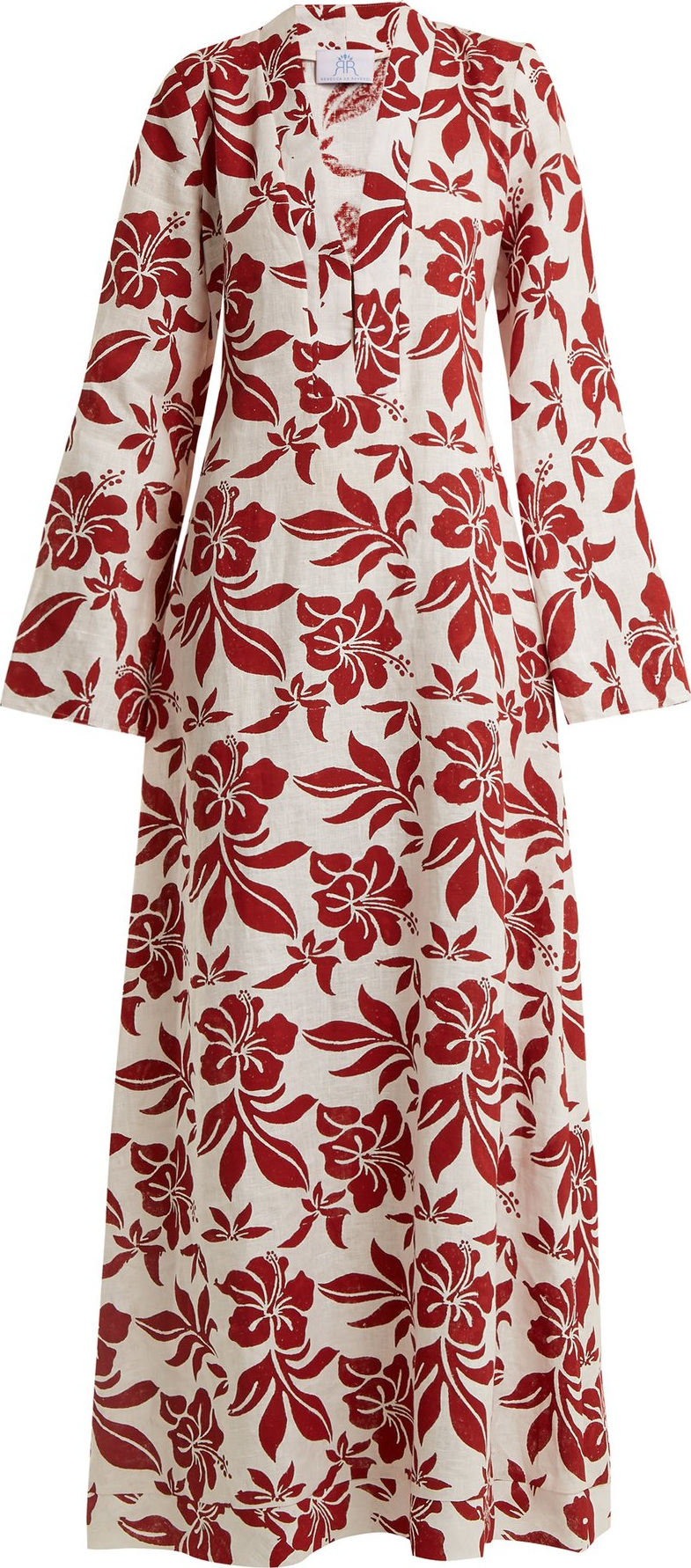 Rebecca de Ravenel Athena floral-print V-neck kaftan