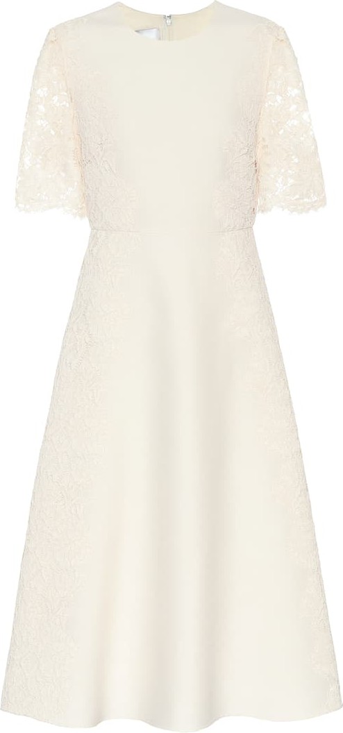 Valentino Lace-trimmed wool and silk dress