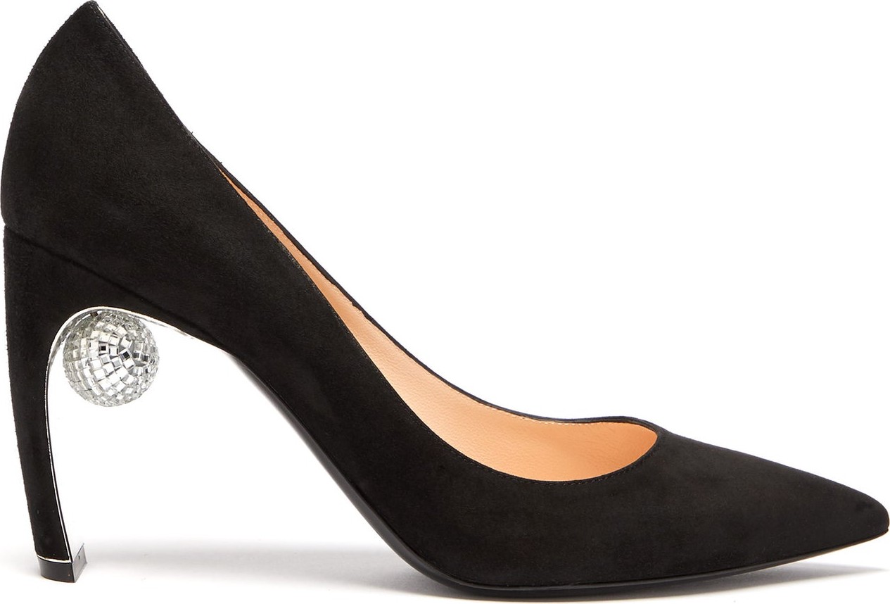 Nicholas Kirkwood Maeva disco ball point-toe suede pumps