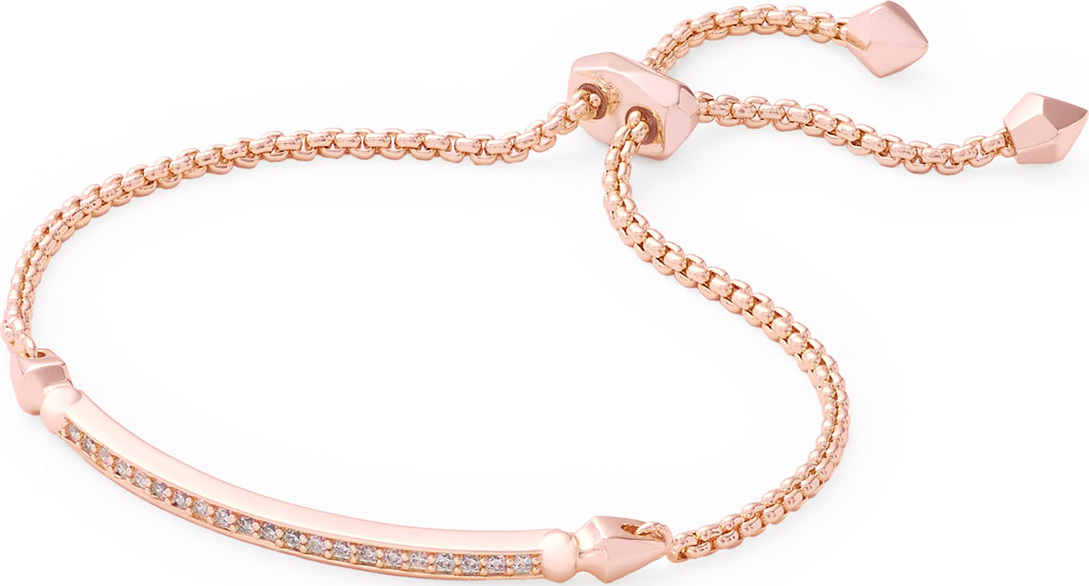 Kendra Scott OTT Adjustable Chain Bracelet w/ Cubic Zirconia, 14k Rose Gold-Plate