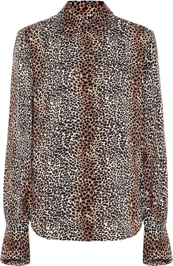 Equipment Leopard-print crêpe shirt