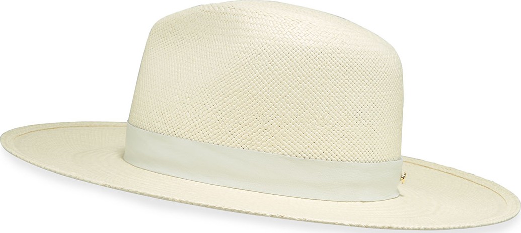 Janessa Leone Aisley Panama Straw Fedora Hat