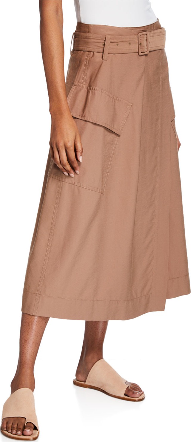 Vince Belted Midi Utility Skirt