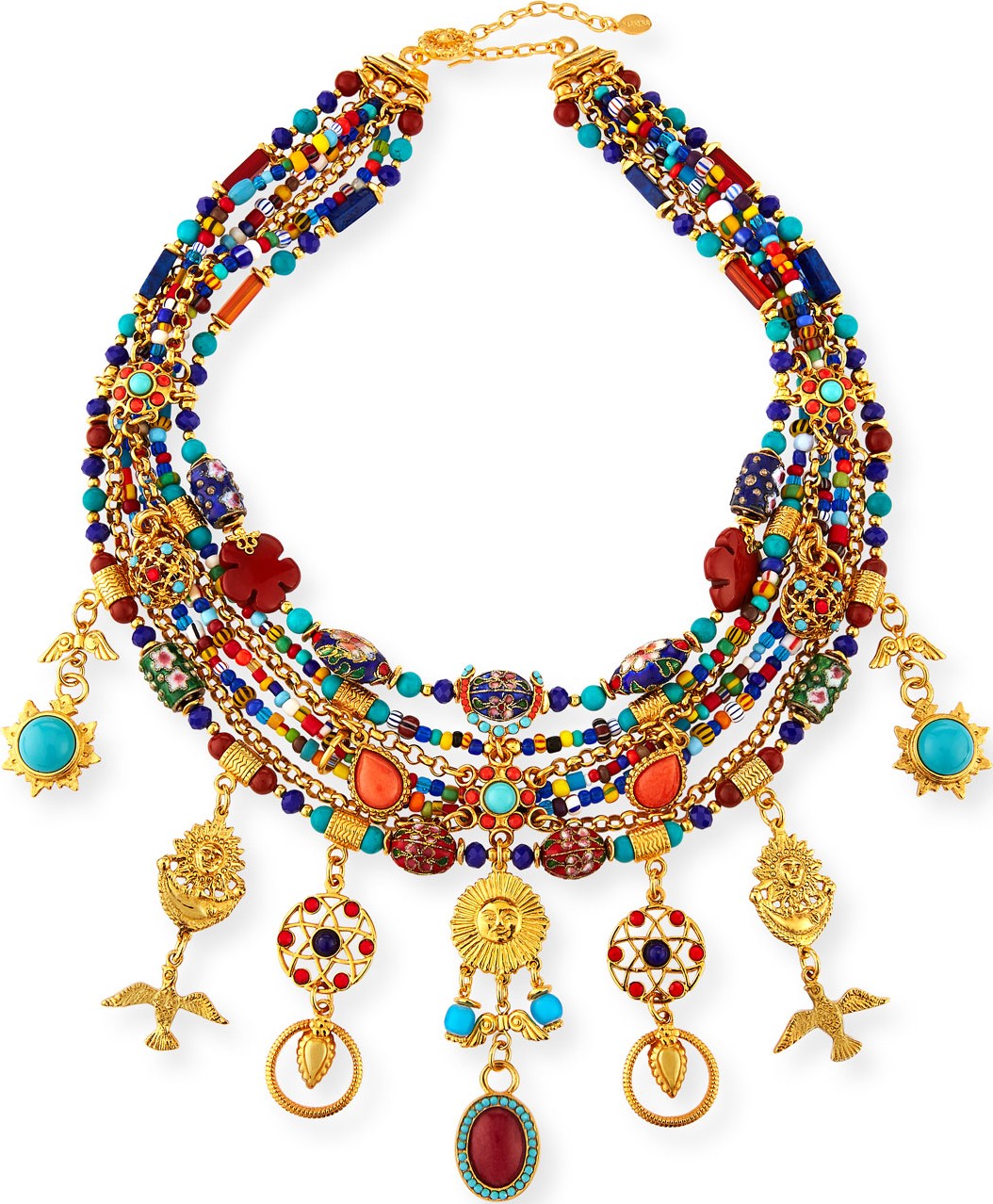 Jose & Maria Barrera Multi-Strand Charm Necklace