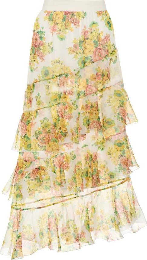 Zimmermann Golden printed silk skirt