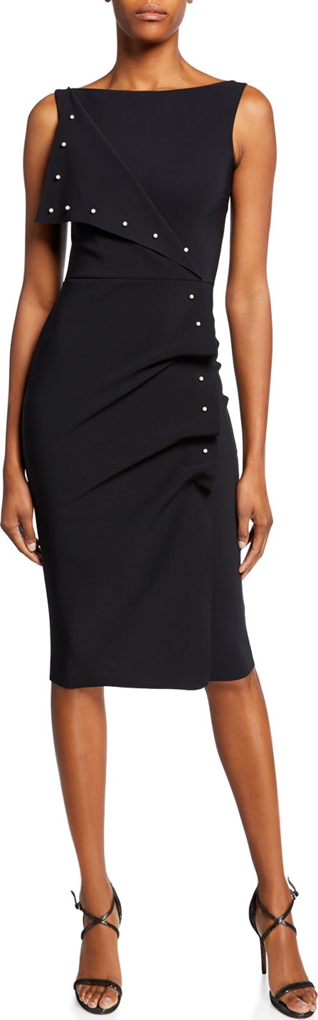 La Petite Robe di Chiara Boni Miracle Asymmetric Pearly-Trim Dress