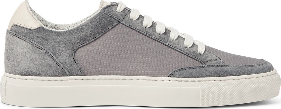 Brunello Cucinelli Leather-Trimmed Suede and Ripstop Sneakers