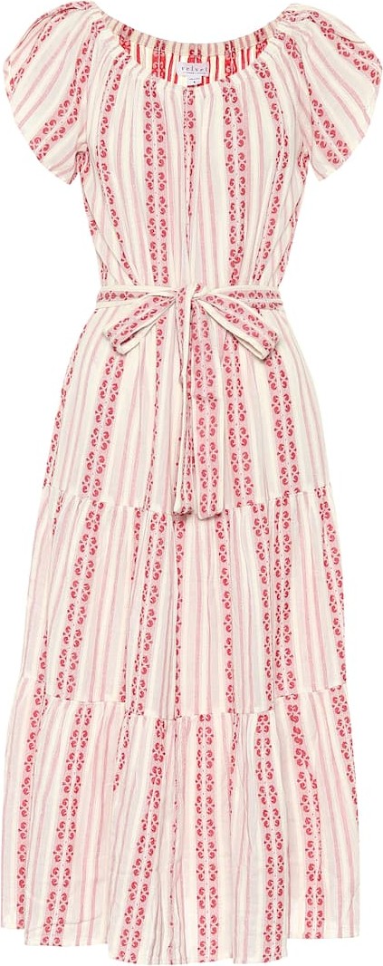 Velvet By Graham & Spencer Tian striped cotton midi dress