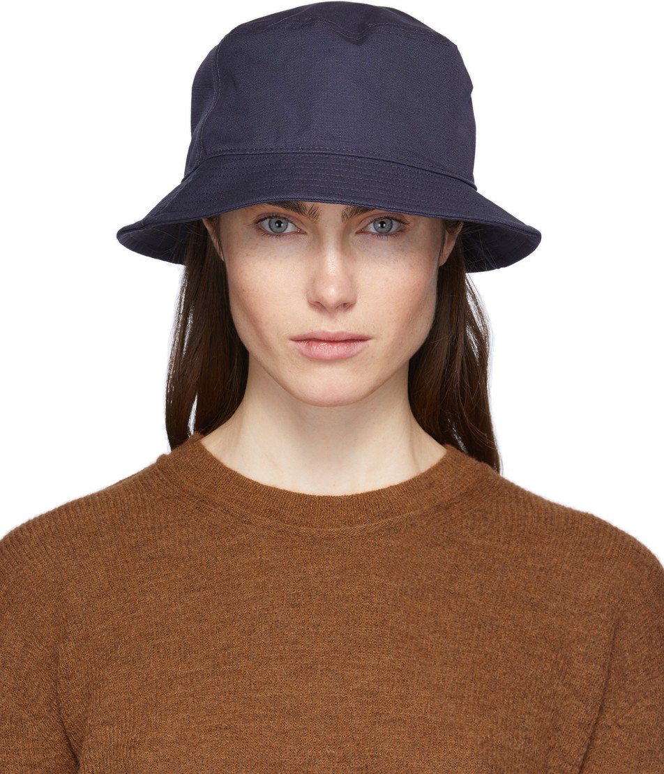 Acne Studios Navy Cotton Canvas Bucket Hat
