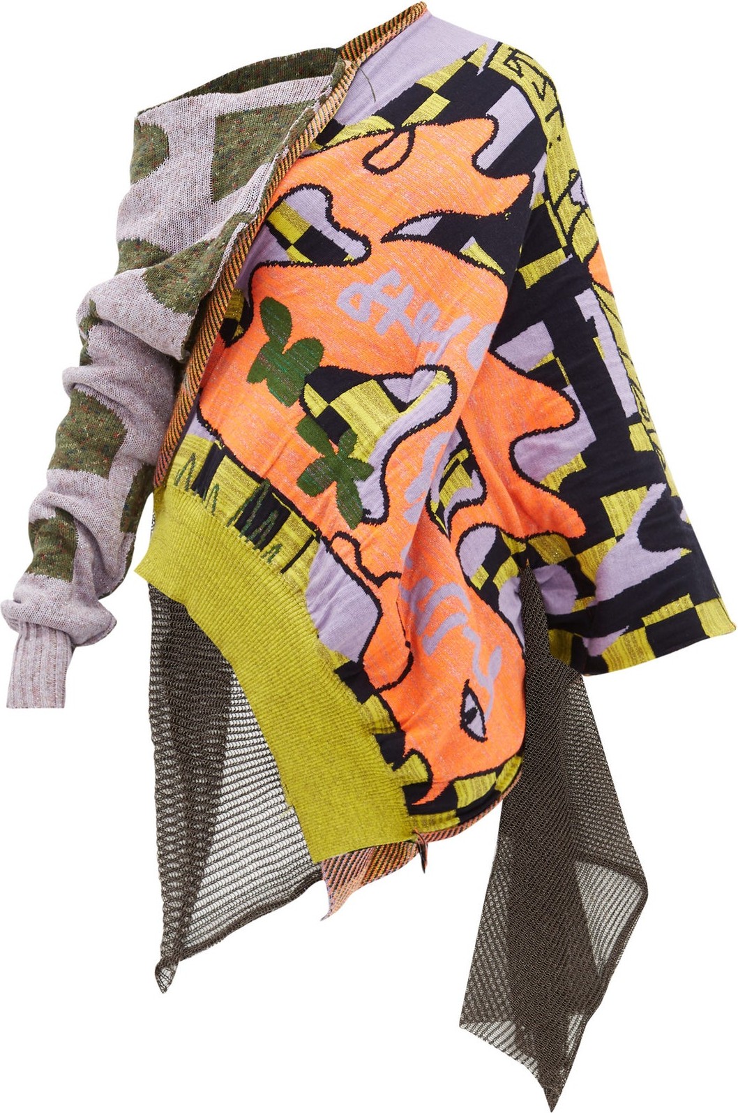 Matty Bovan Asymmetric deadstock-knitted sweater