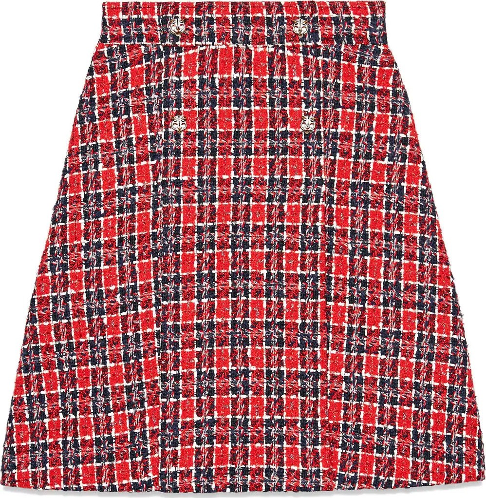 Gucci Tweed check A-line skirt