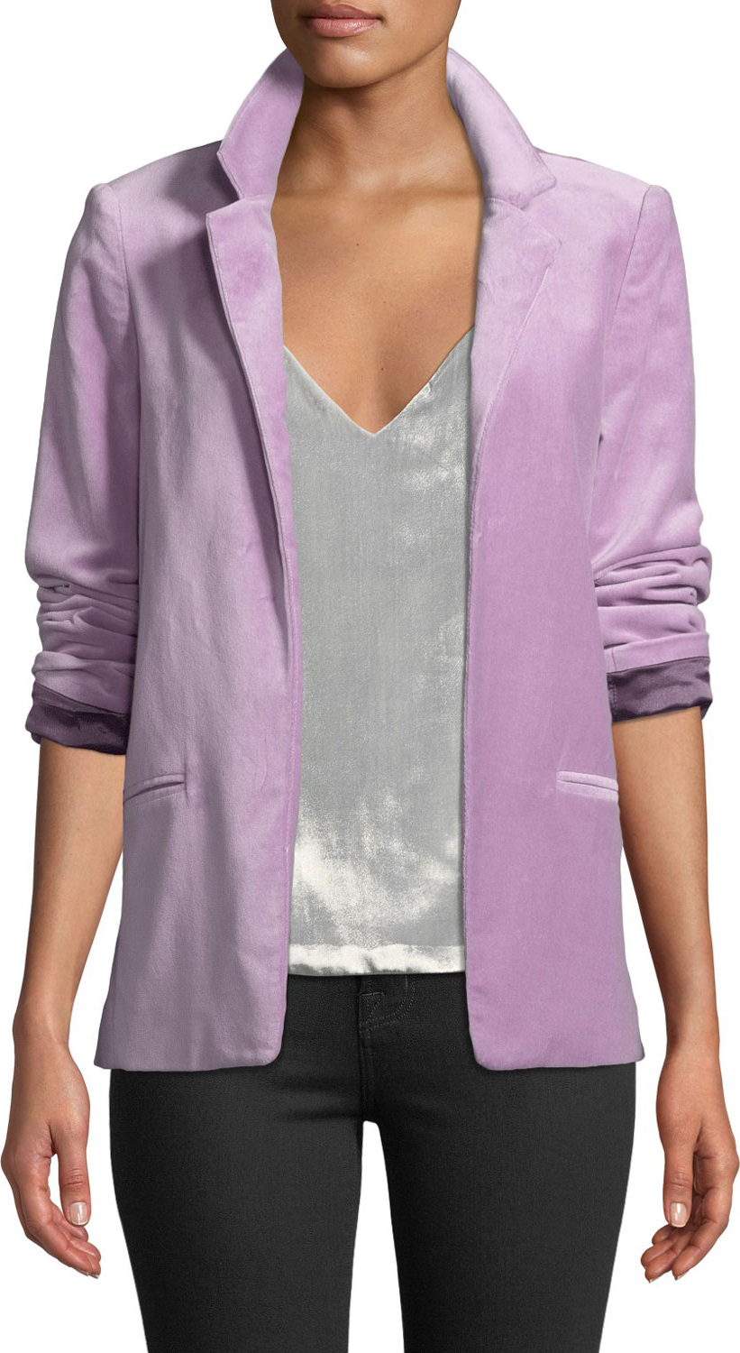 Zadig & Voltaire Volly Velour Open-Front Blazer