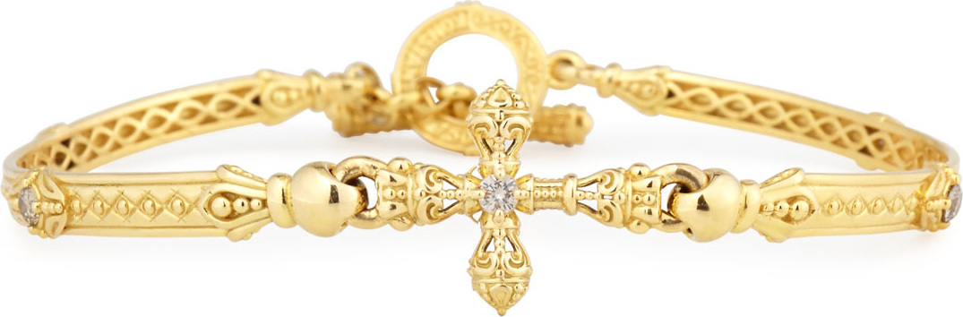 Konstantino Flamenco Cross Station Bracelet with Diamonds