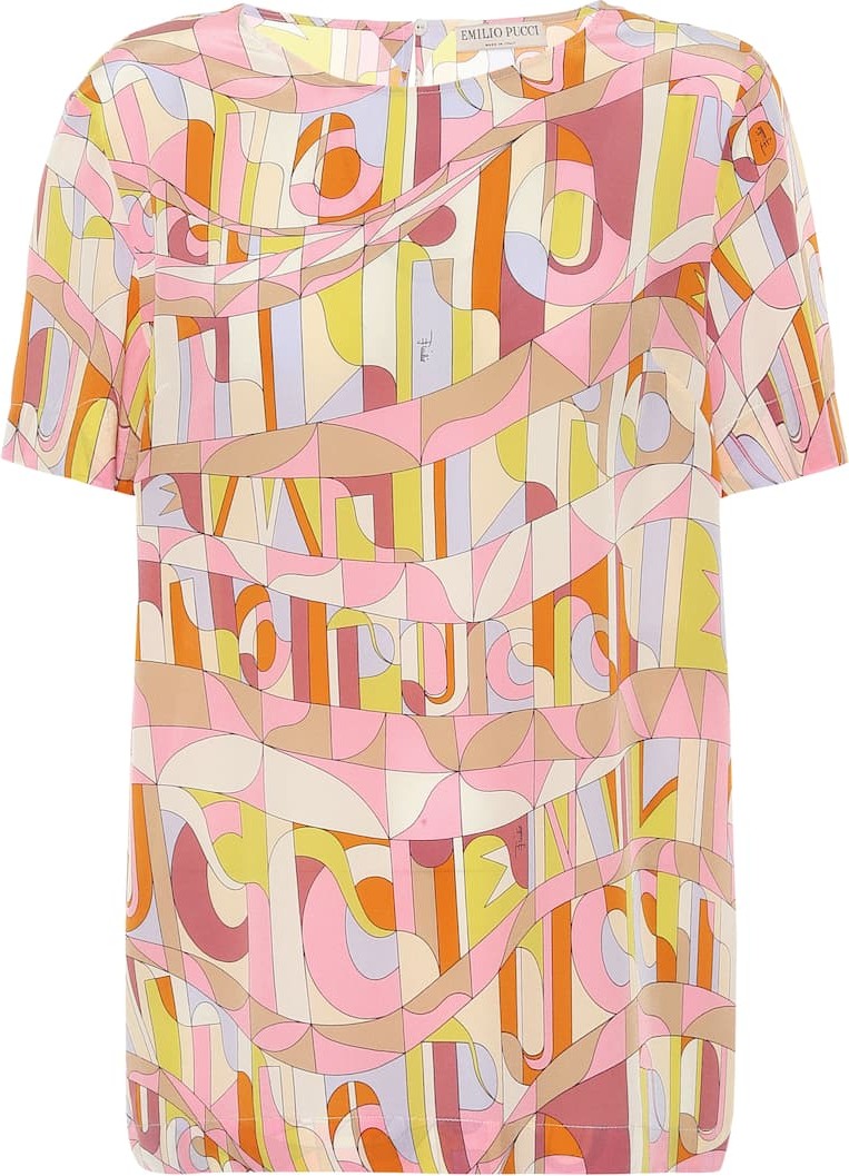 Emilio Pucci Printed silk-crêpe top