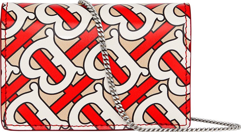 Burberry London England Monogram Print Card Case with Detachable Strap
