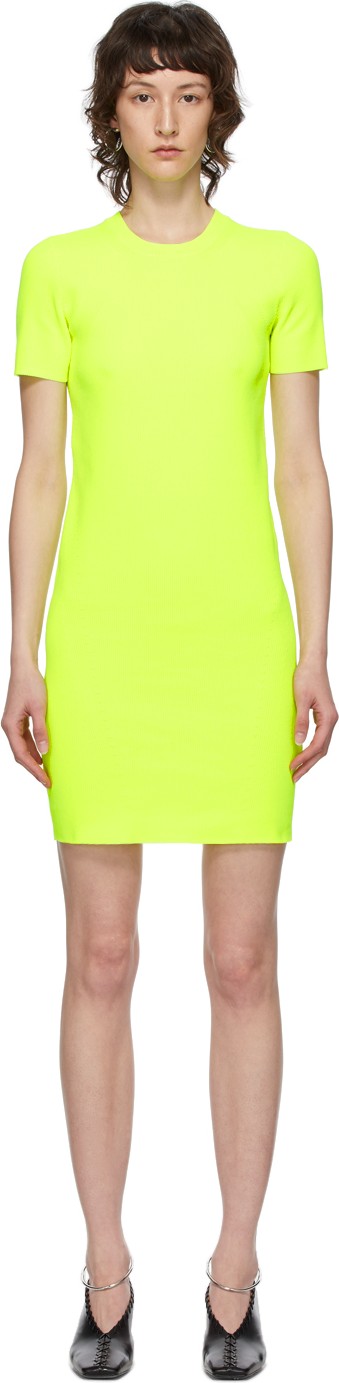 Helmut Lang Yellow Essential Mini Dress