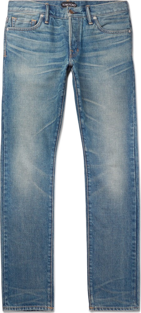 TOM FORD Slim-Fit Washed Selvedge Denim Jeans